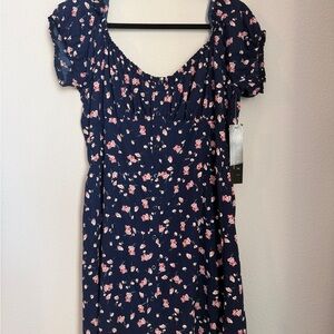 Navy Floral Dress